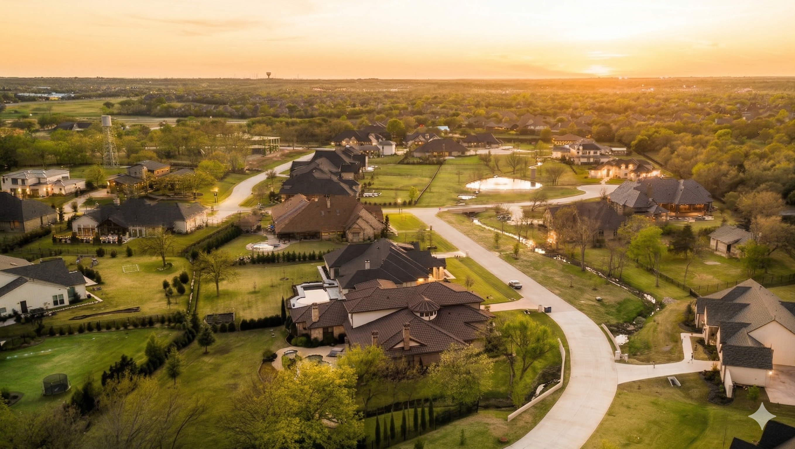 Copper Creek aerial at sunset